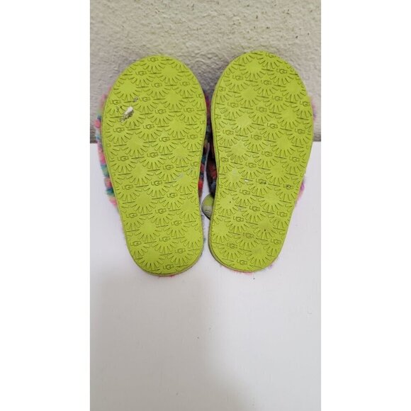 Colorful Ugg Kids Fluffy Rainbow Sandals Size 10 - Picture 8 of 9